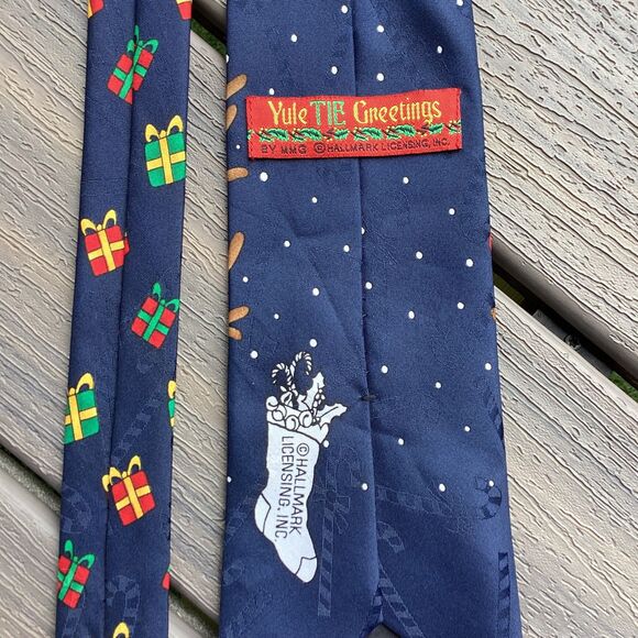 Hallmark YuleTIE Greetings Christmas Reindeer Tie‎ 57” Polyester - Picture 4 of 4